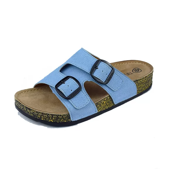 Sandale pour femme 983 bleu ..........    sandale médicale femme confortable Maroc